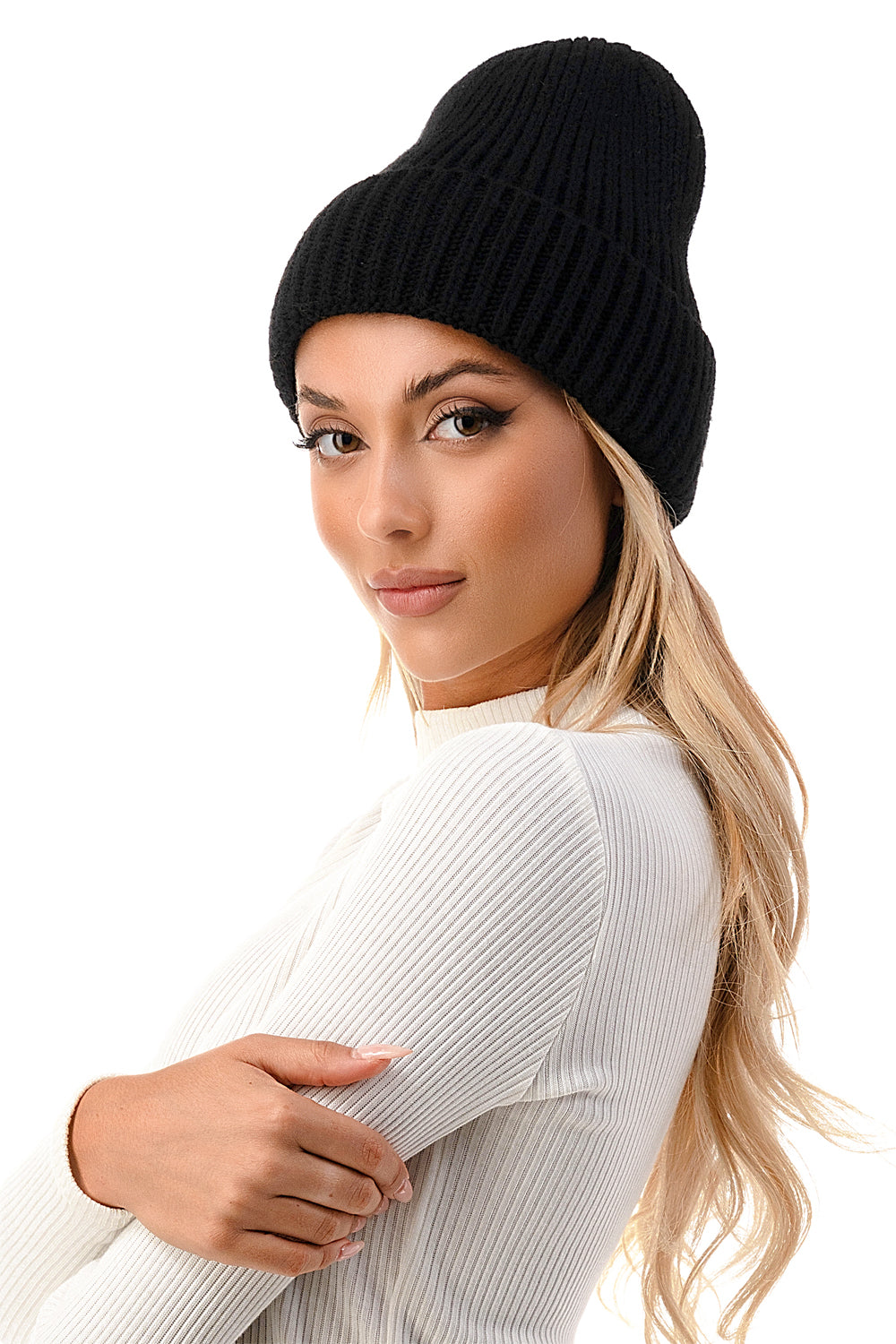 Watch Black Cap Knit Beanie