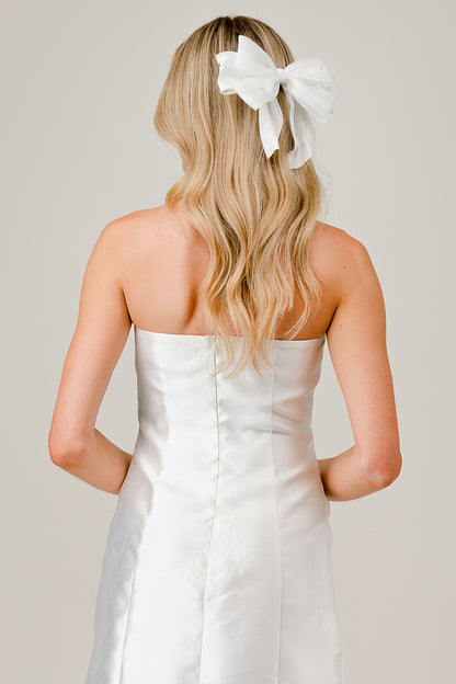 Satin Bow Pointed Tail Clip