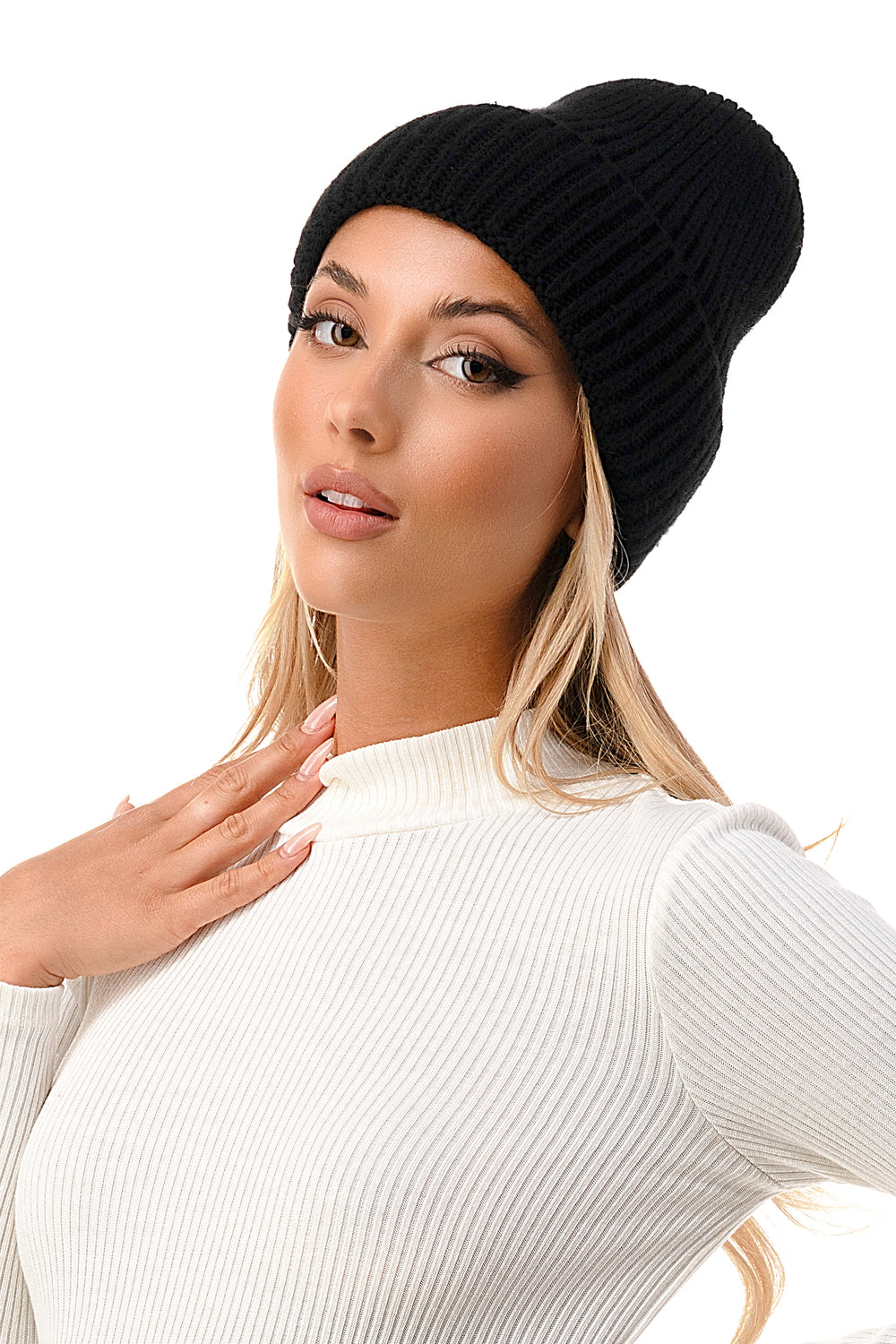 Watch Black Cap Knit Beanie