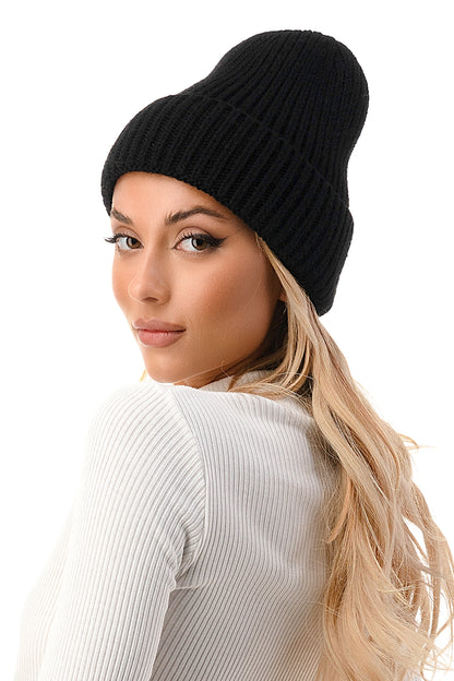 Watch Black Cap Knit Beanie