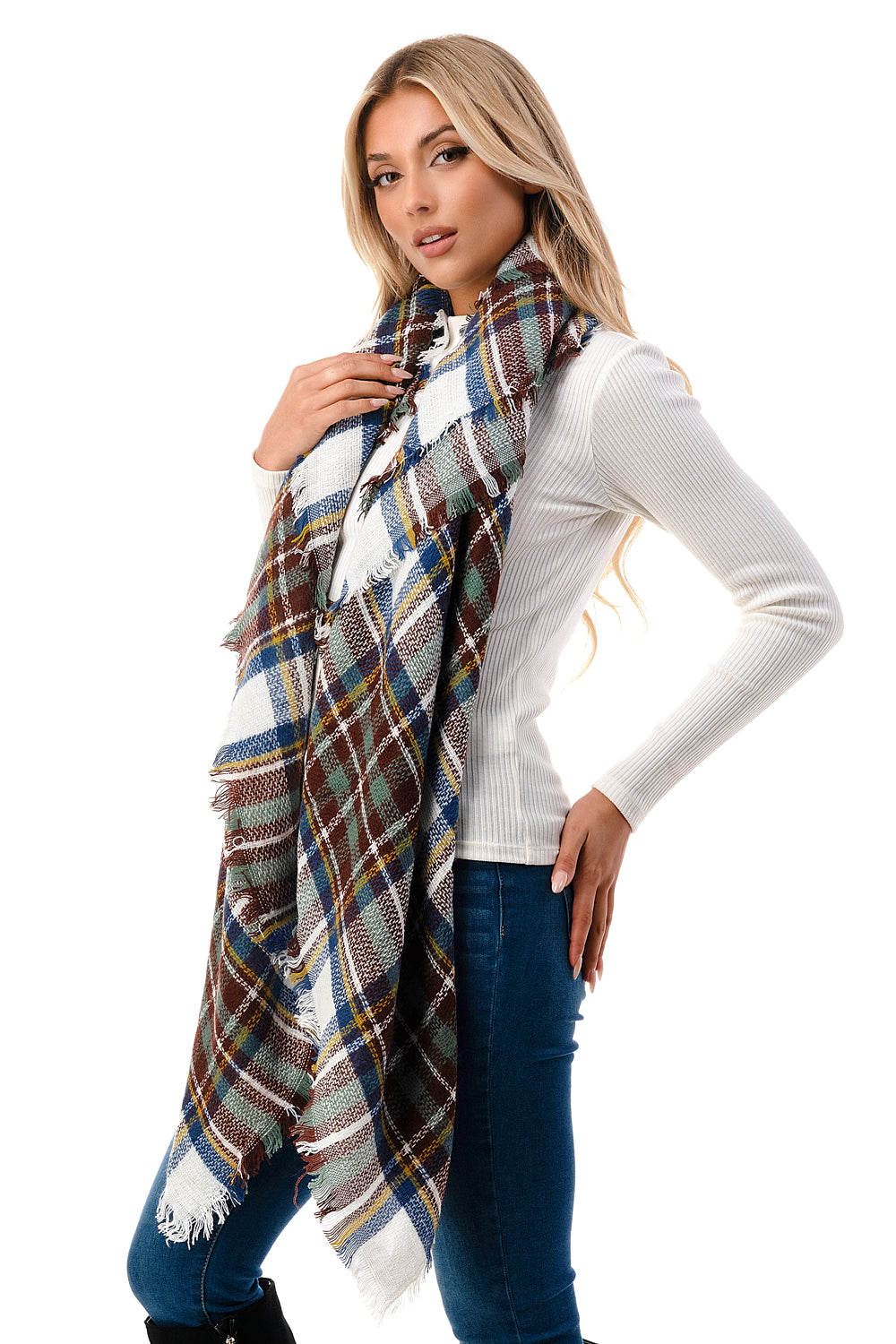 Cozy Plaid Vintage Scarf