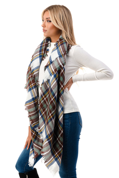 Cozy Plaid Vintage Scarf